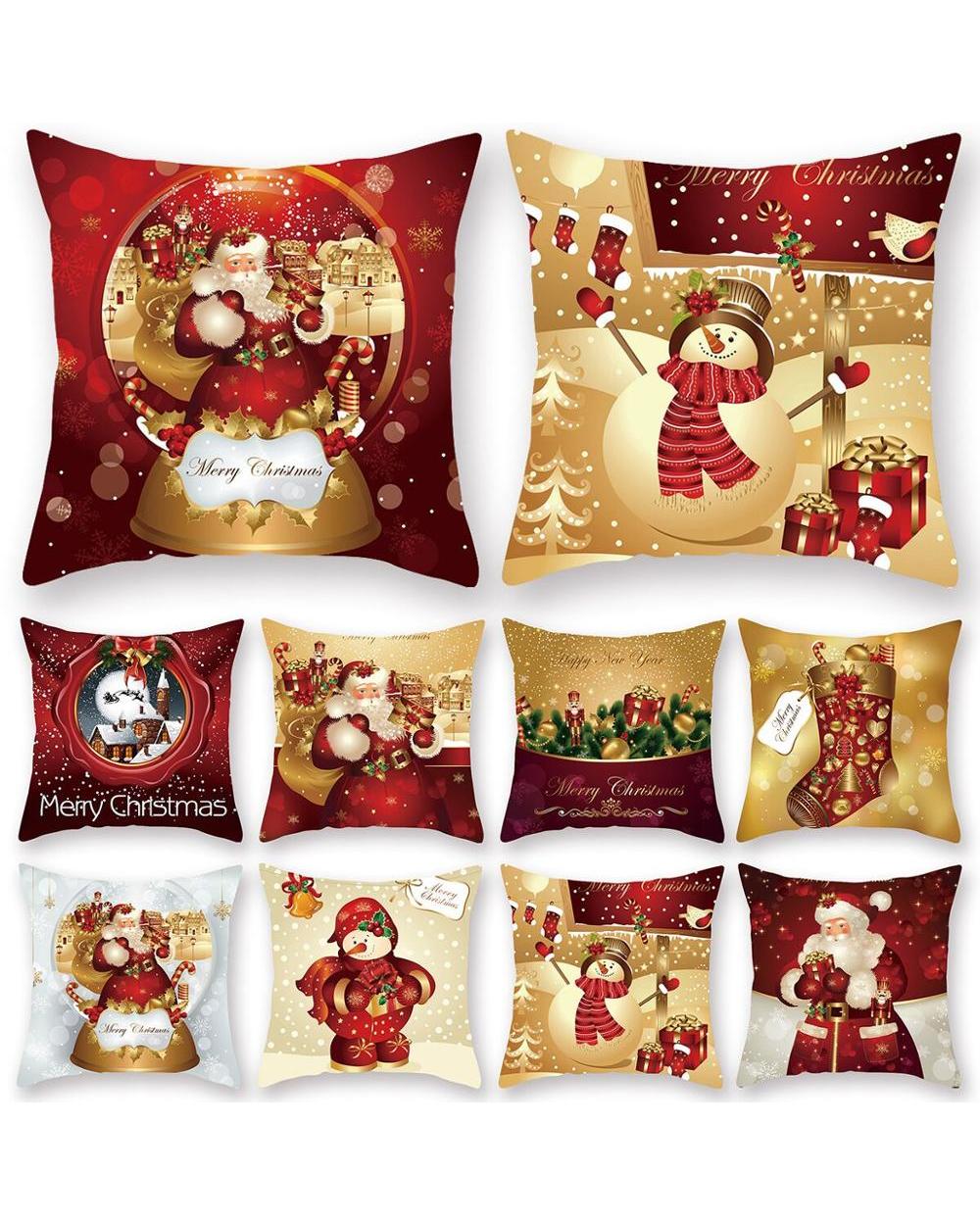 Christmas Cushion Cover Merry Christmas Decorations for Home front-2