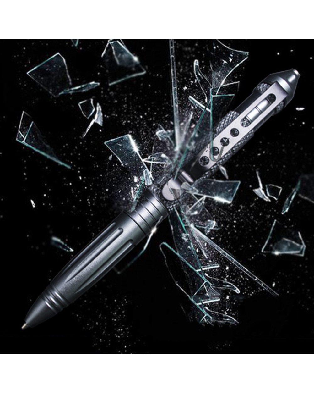 1Piece Non-Slip Metal Ballpoint Pens Creative Pens Multifunctional Ball Pens For Boys Gifts Novelty Tactical Protect To front-3