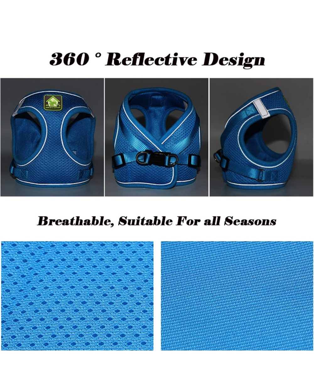 Reflective Puppy Cat Harness Vest front-4