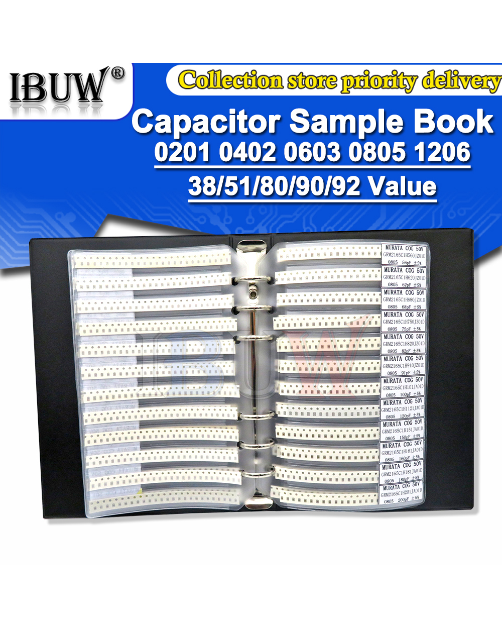 950Pcs 2550Pcs 4500Pcs 0201 0402 0603 0805 1206 Capacitor Sample Book Ibuw Smd Assorted Kit 10Uf 1Nf 100Pf 10Nf front-0