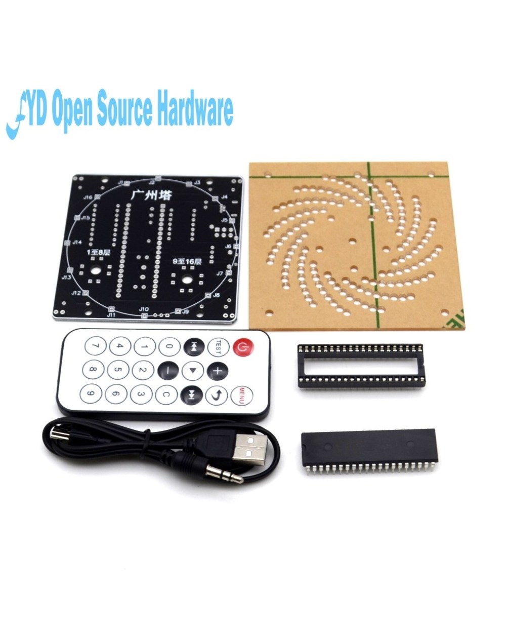 Colorful Led Tower Display Lamp Infrared Remote Control Electronic Diy Kits Music Spectrum Soldering Kits Diy Brain-Tra front-4
