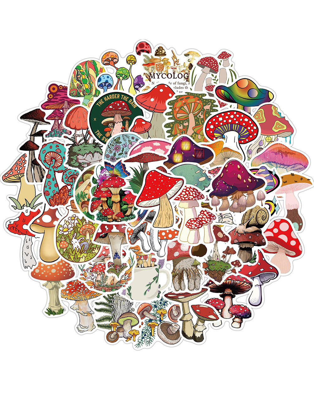 10/30/50PCS Cartoon Mushroom Plant Graffiti Stickers Cute Travel Skateboard Suitcase Guitar Luggage Laptop Funny Sticker front-0