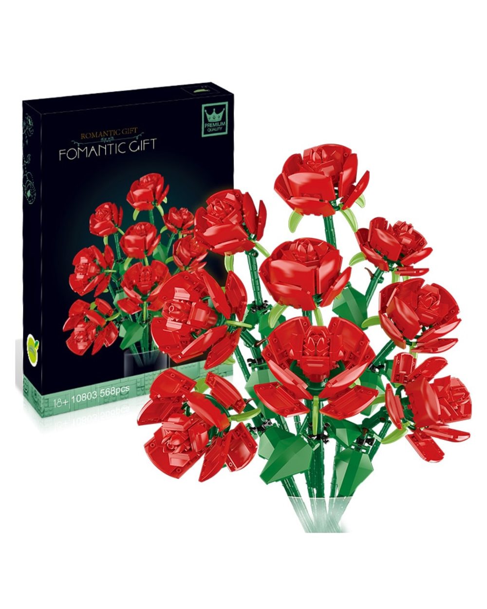 Rose Flowers Bouquet Building Blocks Compatible 10280 City DIY Flower Kit Gifts for Girlfriend Toys Love front-1