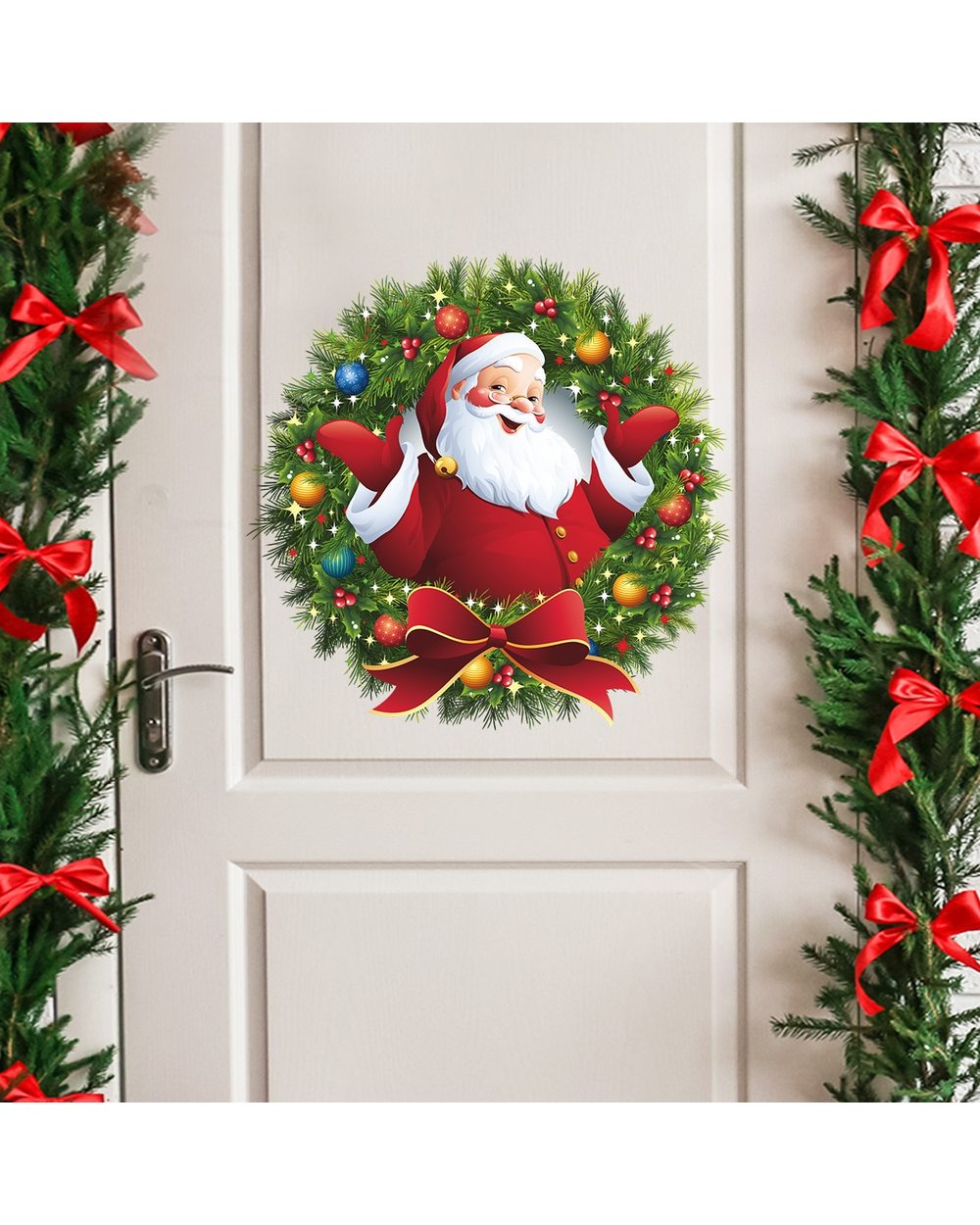 20x30cm Christmas Window Paste Stickers Xmas Tree Santa Claus Snowman Winter 2022 New Year Home Decoration Ornaments front-3