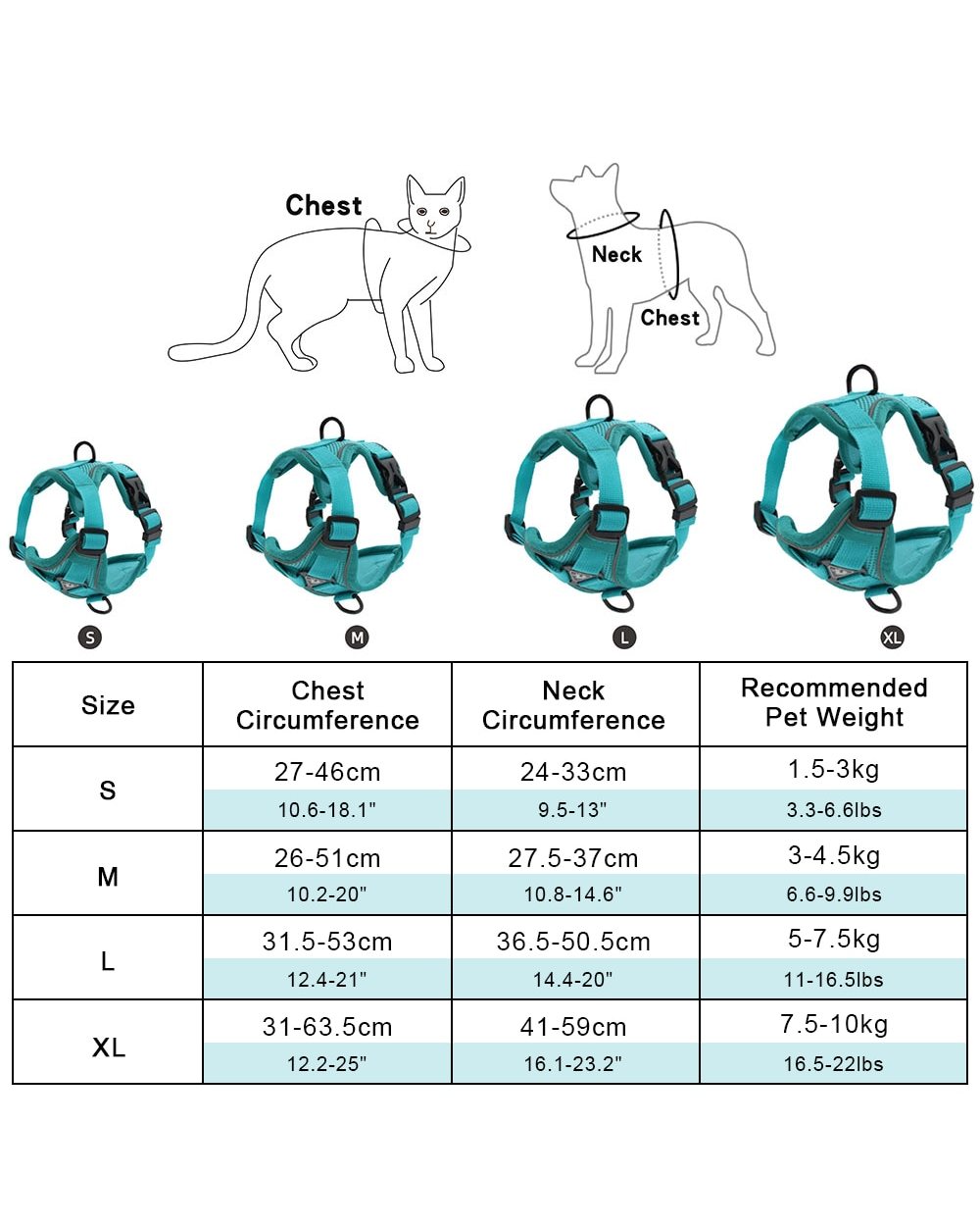 Dog Harness Leash Set Reflective Pet Harness Vest For Small Large Dog