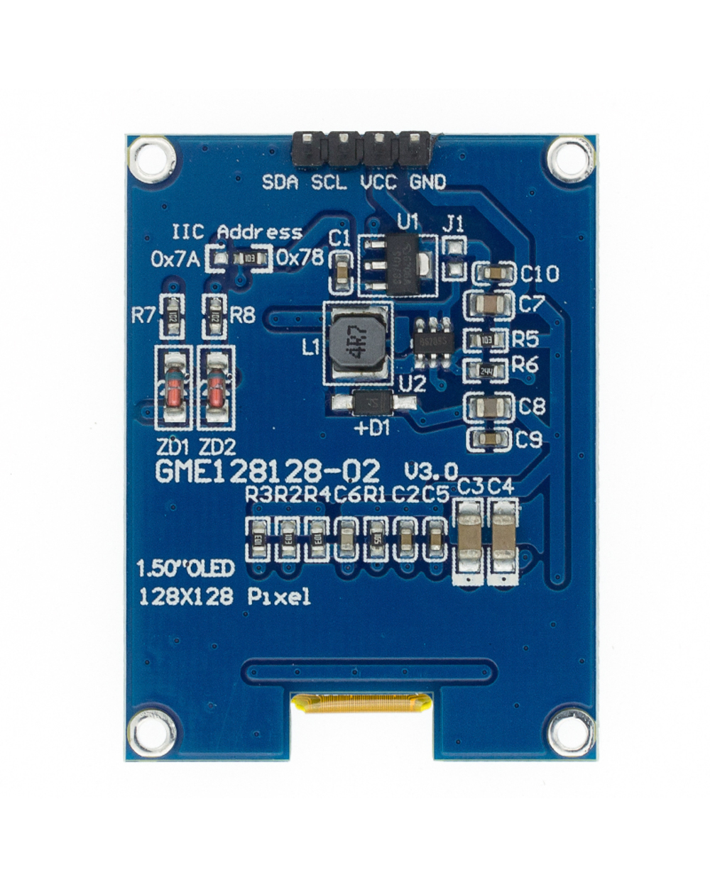 1.5 Inch 128X128 Oled Shield Screen Module For Raspberry Pi For Stm32 For Arduino front-3