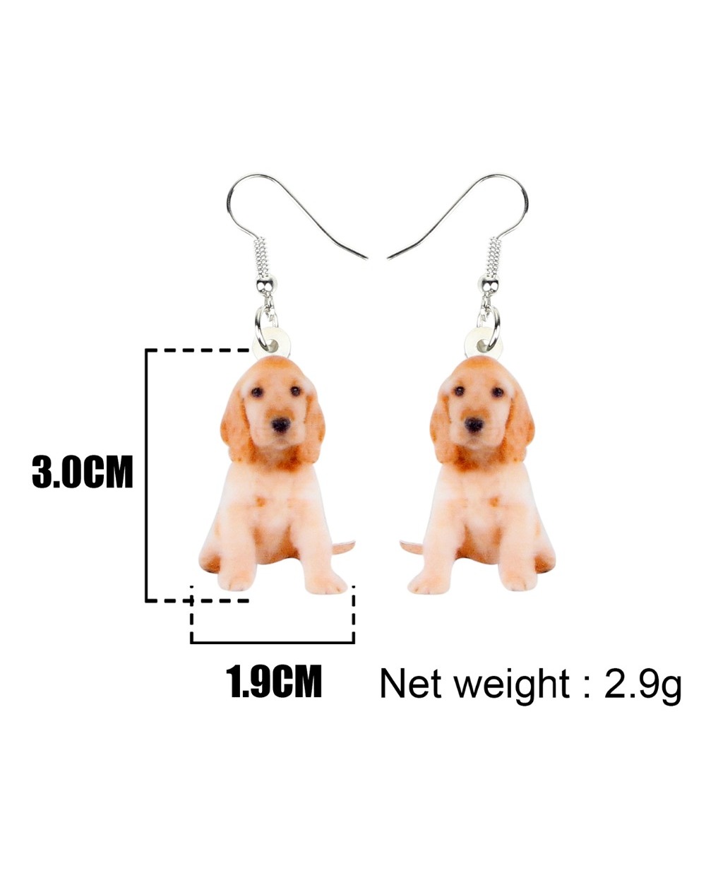 Acrylic Cute Cocker Dog Earrings Dangle Drop Stud Fashion Animal front-4