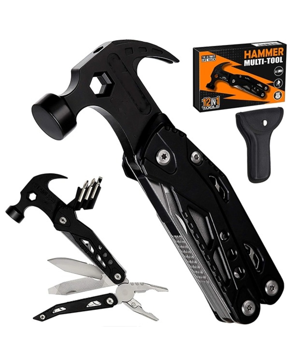 Portable MultiTool With Hammer, Screwdrivers, Nail Puller front-0