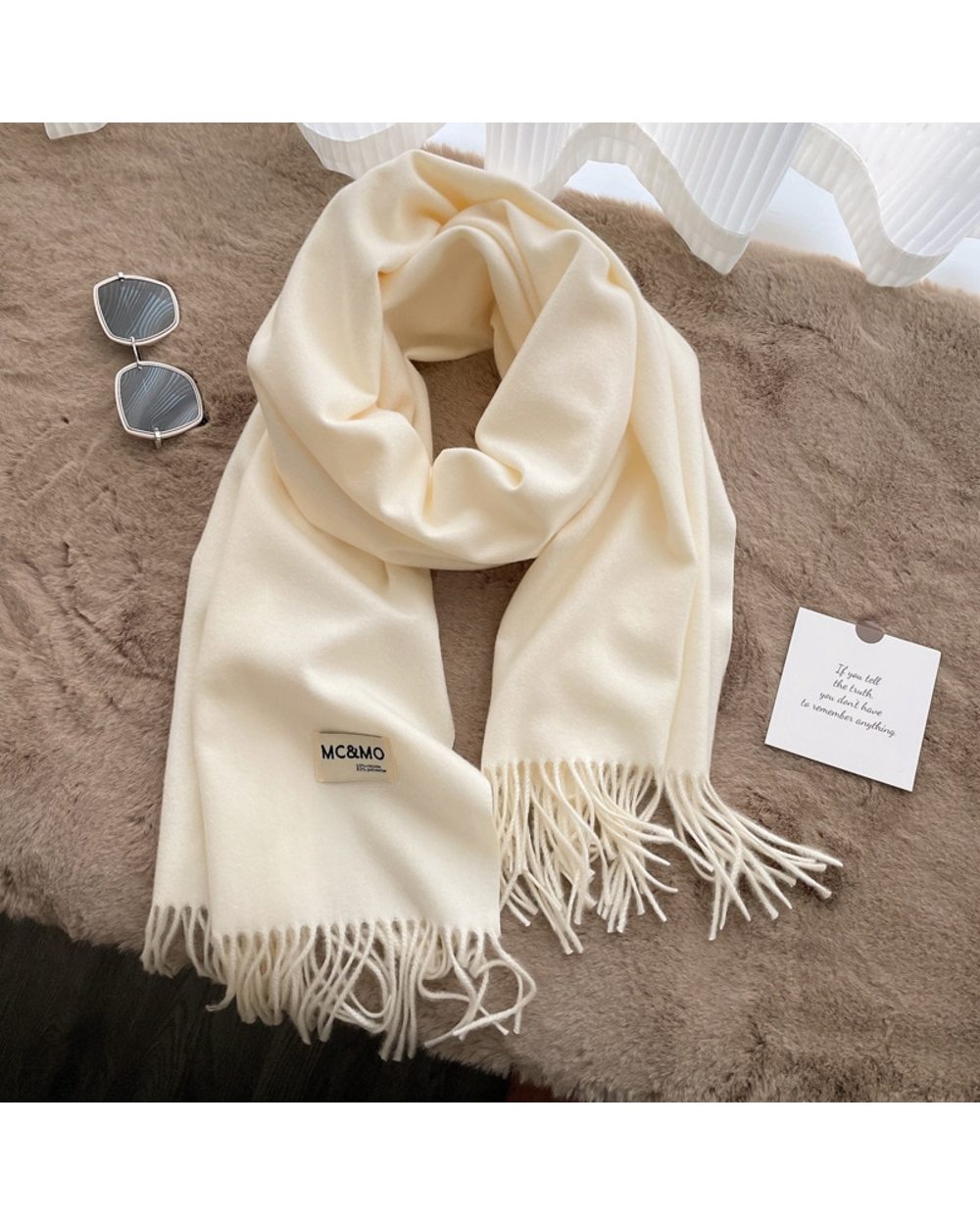2022 Winter Scarf Solid Thick Women Cashmere Scarves Neck Head Warm Hijabs Pashmina Lady Shawls Wraps Bandana Tassel front-3