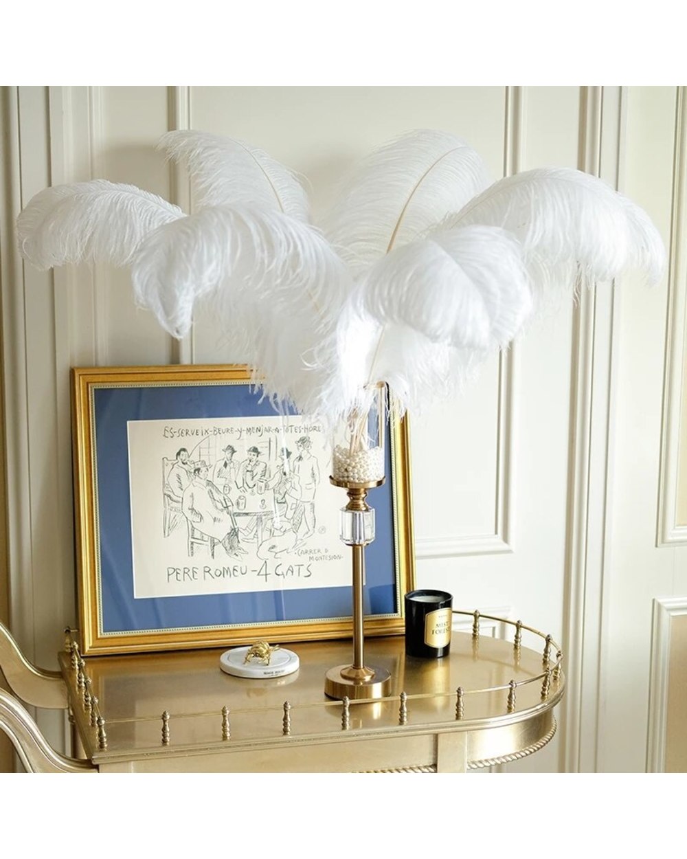 10pcs Natural Ostrich Feather White Large Fluffy Feathers for Wedding Party Home Room DIY Decorations Crafts Decor front-4