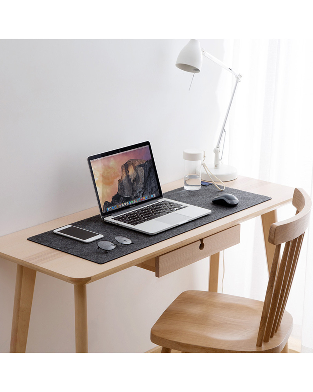 Large Office Computer Desk Mat Table Keyboard Mouse Pad Wool Felt Laptop Cushion Desk Non-Slip Mat Gamer Mousepad Mat front-0