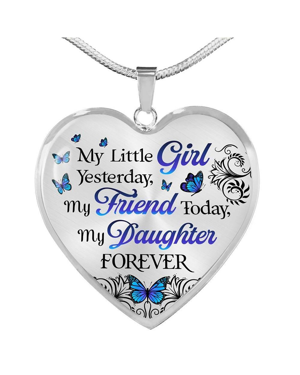 I Used To Be His Angel and Now He Is Mine Heart Pendant Necklace front-4