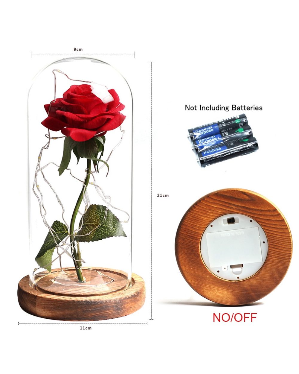 Flower Led Eternal Rose in Glass Valentines Gift for your girlfriend! front-5