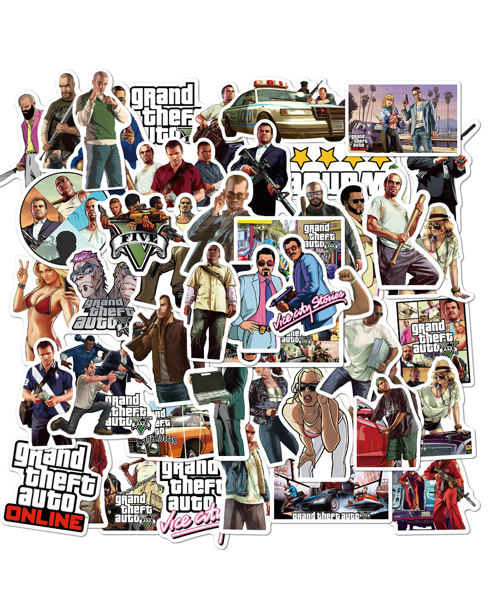 10/30/50PCS GTA Game Graffiti Stickers Luggage Guitar Skateboard Waterproof Classic Toy Waterproof Decal Sticker Kid front-0