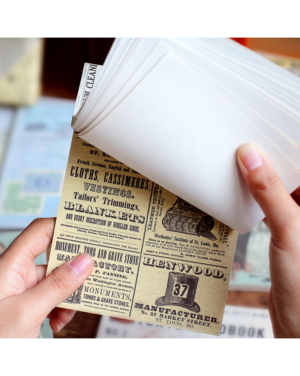 Journamm 50Pcs/Pack Vintage Ticket Map Style Materials Memo Paper Scrapbooking Junk Journal Diy Stationery Background D front-2