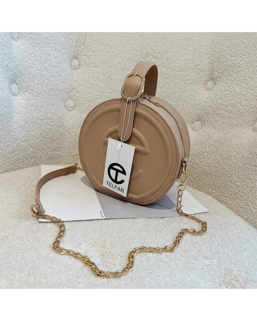 Round Handbag Fashion Messenger Shoulder Bags For Women 2019 Crossbody Bag Handle Purse Telfaring Bag front-1