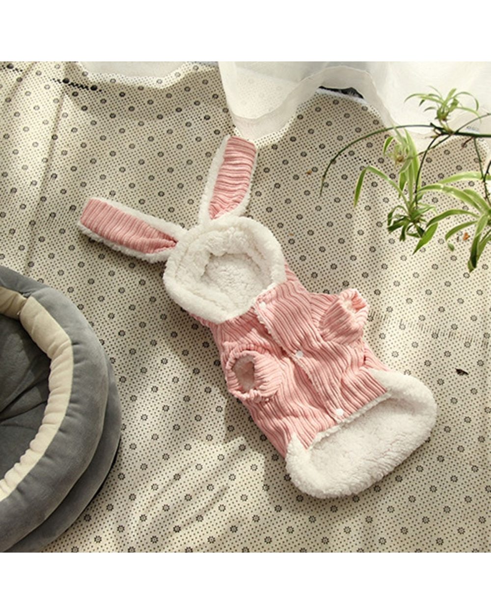 Autumn Winter Rabbit Soft Fleece Dog Clothes Pet Dress Pattern Coral Velvet Puppy Coat Thick Warm Jacket For Dogs Cats front-5