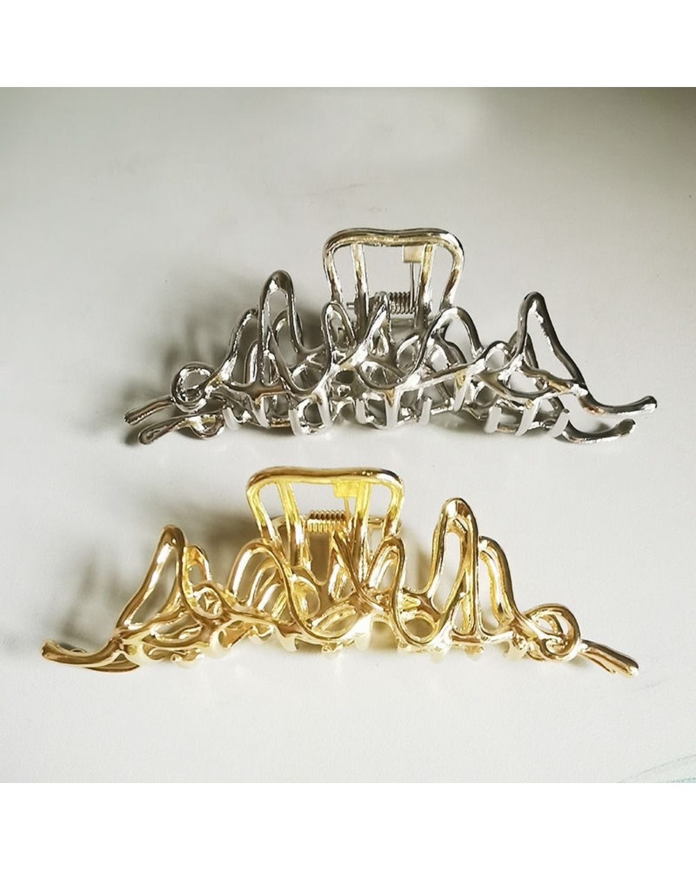Personality Geometric Design Liquid Shape Claw-Style Hairpin Female Special-Shaped Disc Hair Strong Non-Slip Big Graspi front-3