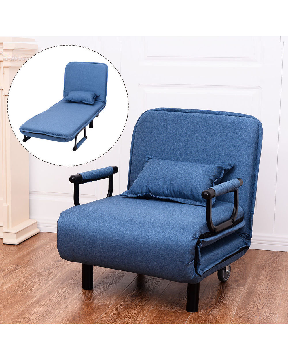 Modern Convertible Sofa Bed Folding Arm Chair Sleeper front-0