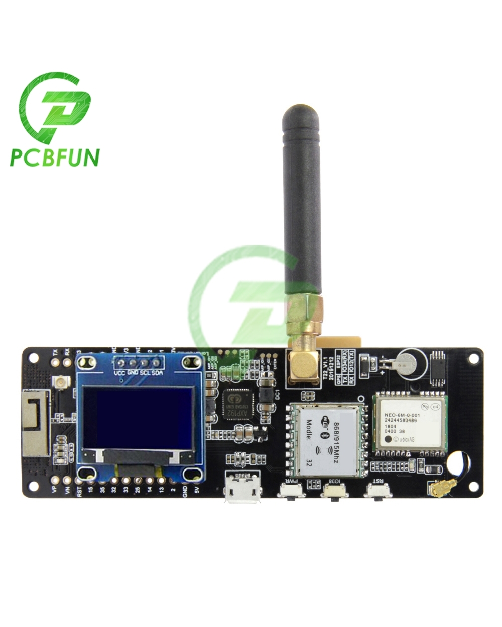 T-Beam Esp32 433/868/915/923Mhz Wifi Wireless Bluetooth Module Esp 32 Gps Neo-6M For Sma Lora 32 18650 Battery Holder W front-3