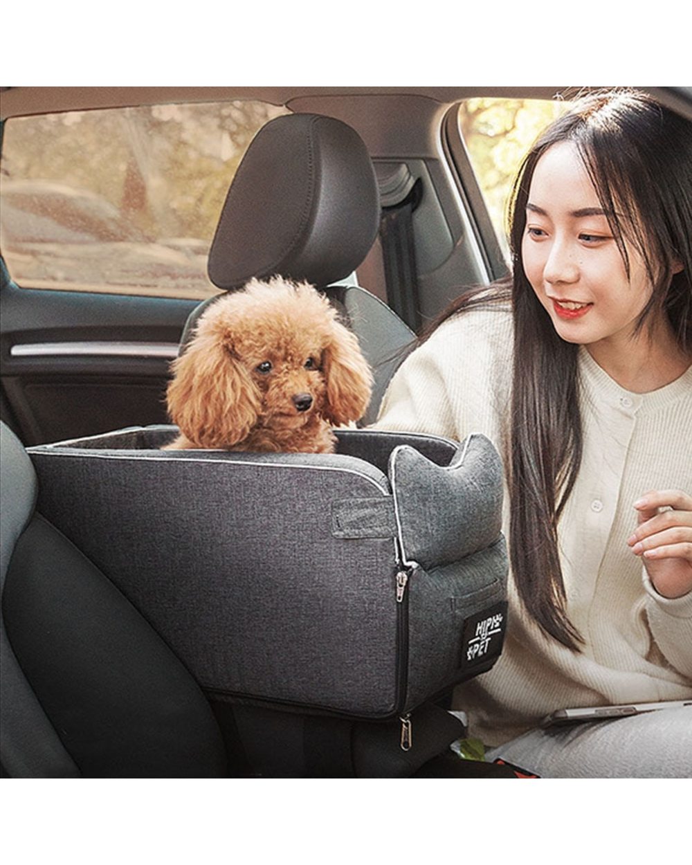 Portable Pet Dog Car Seat Central Control Nonslip Dog Carriers Safe Car Armrest Box Kennel Bed For Small Dog Cat Travel front-0