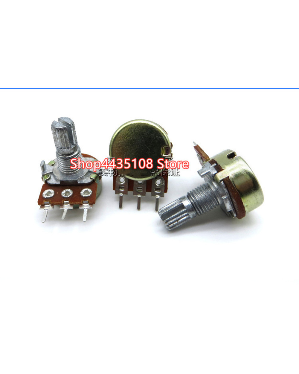 5Pcs Wh148 B1k B2k B5k B10k B20k B50k B100k B500k 3Pin 15Mm Shaft Amplifier Dual Stereo Potentiometer 1K 2K 5K 10K 50K front-1