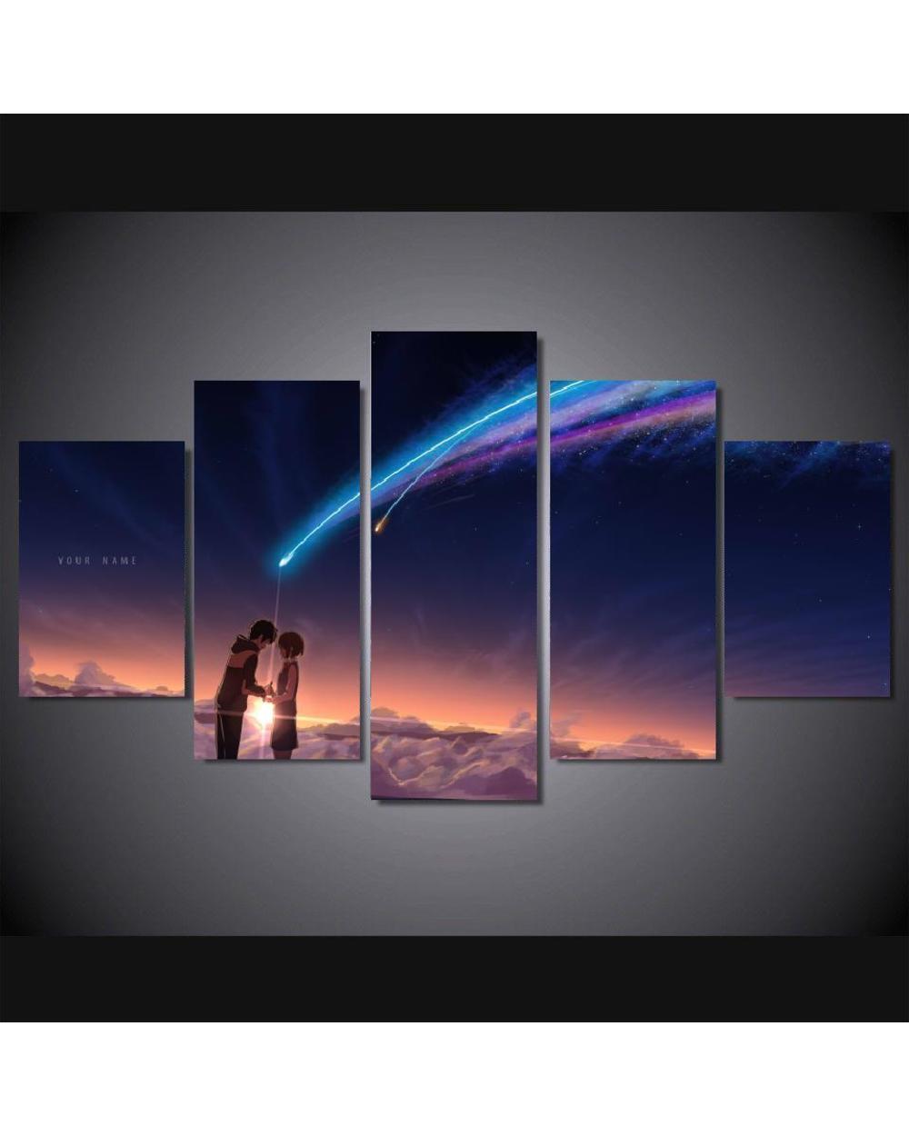 Anime Your Name Picture Print Anime 5 Panel Canvas Art Wall Decor front-2