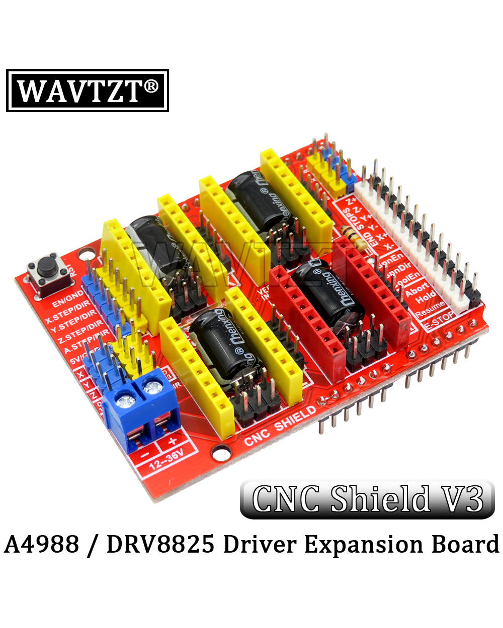 Cnc Shield V3 Engraving Machine 3D Printe+ 4Pcs Drv8825 Or A4988 Driver Expansion Board For Arduino + Uno R3 With Usb C front-4