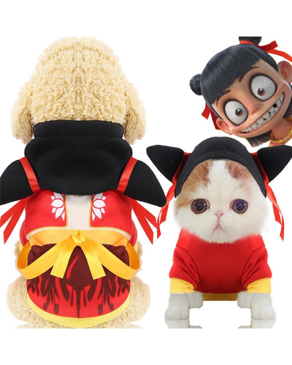 Autumn Winter Pet Coat Dog Clothes Cute Coin Bag Cartoon Dog Hoodies Cat Clothes Fleece Coat Pet Supplies Christmas front-1