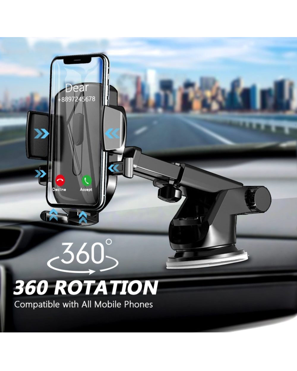 Car Phone Holder Mobile Phone Holder Stand in Car No Magnetic GPS Mount Support For all Phone front-0