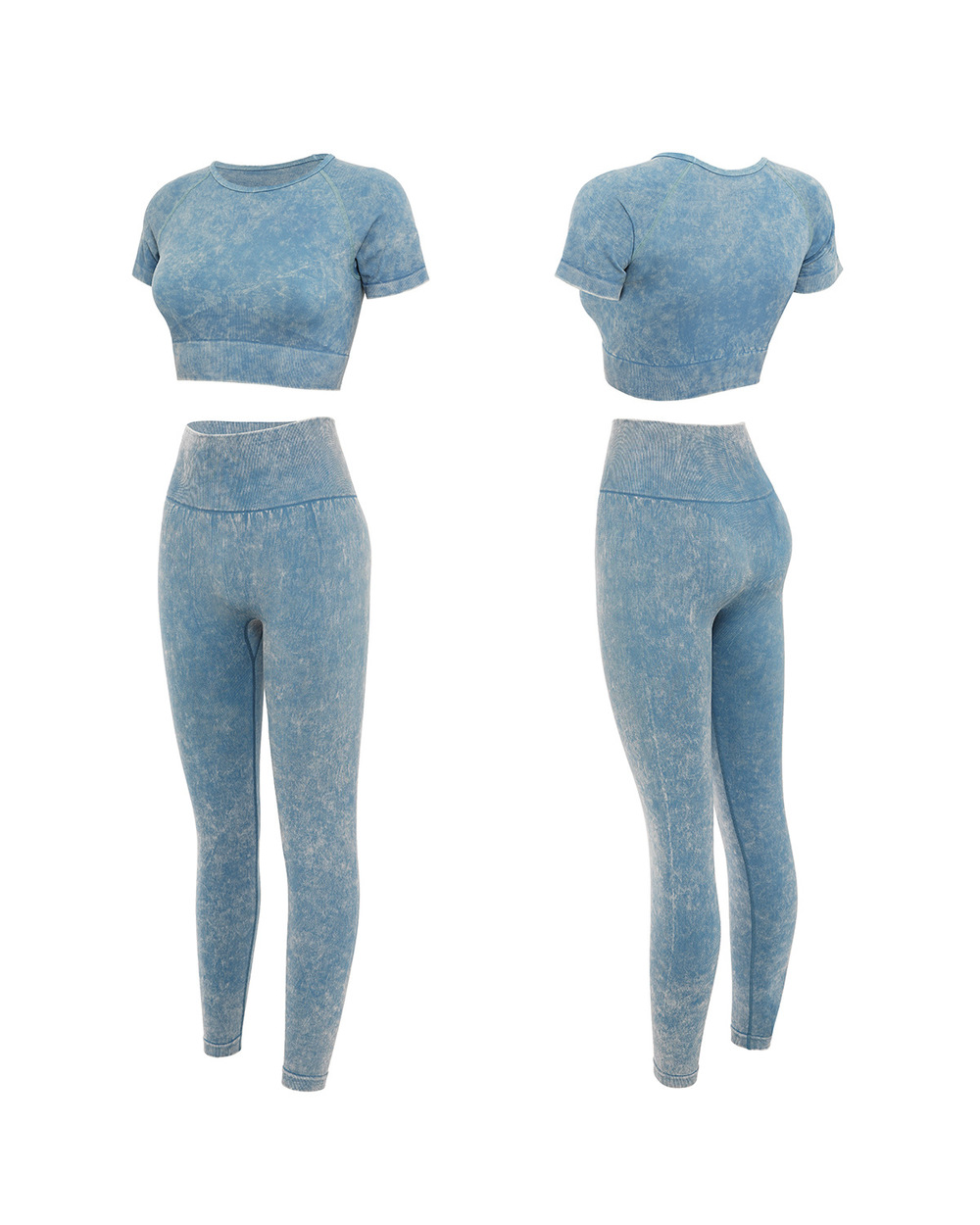Two Piece Set Seamless Yoga Set Women Tracksuit Sportswear Sport Suit Workout Clothes Gym Clothing High Waist Leggings front-4