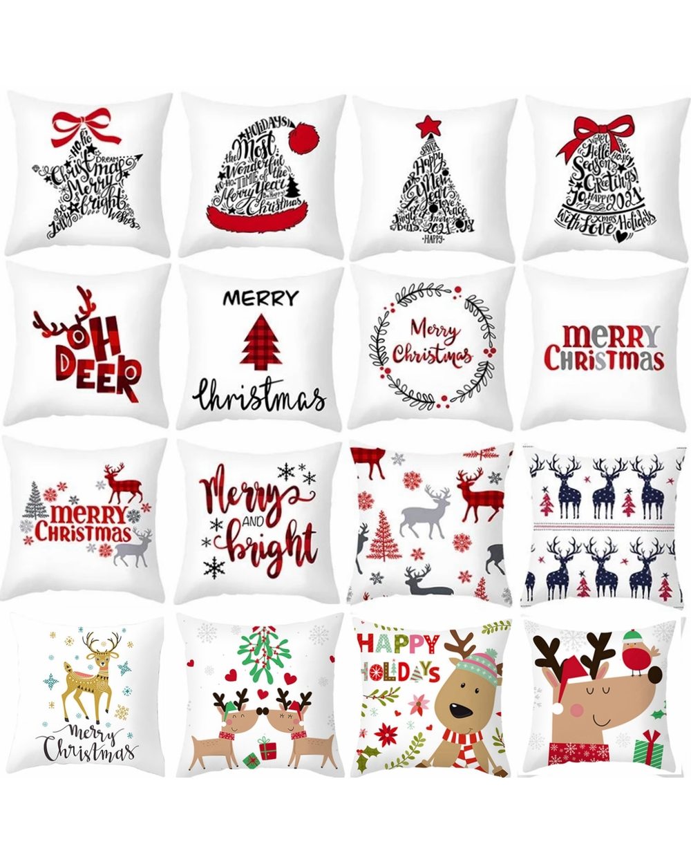 45cm Christmas Cushion Cover Navidad Merry Christmas Decorations For Home 2021 front-2