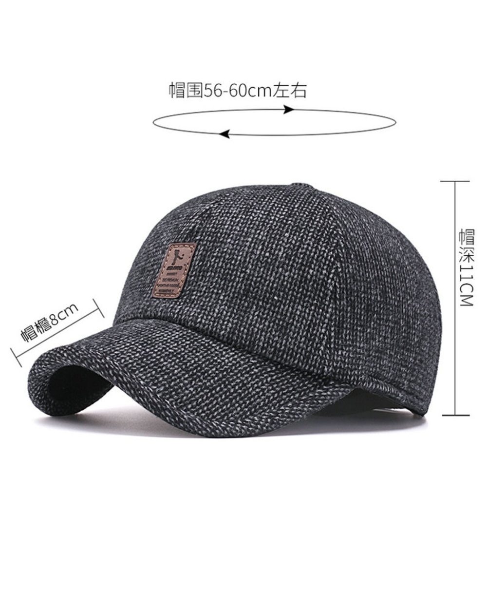 Retro Wool Winter Hats For Men Ear Cover Cap Sport Golf Baseball Caps Snapback Women Casquette Dad Hat Caps Gorras Earf front-5