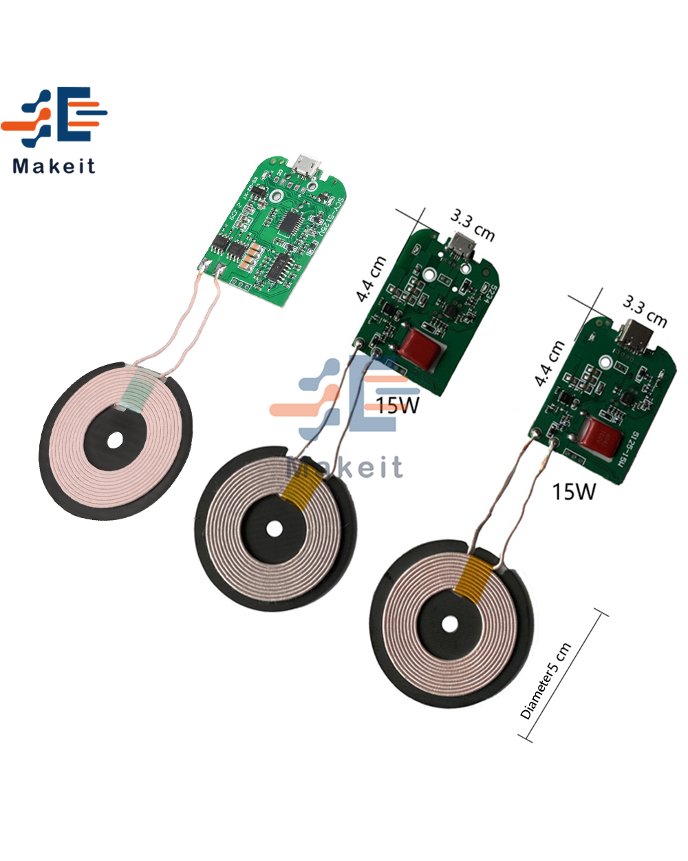 Dc5v 9V 12V 5W 10W 15W Type-C Micro-Usb Fast Charge Wireless Charger Transmitter Pcba Circuit Board Coil Receiver Charg front-0
