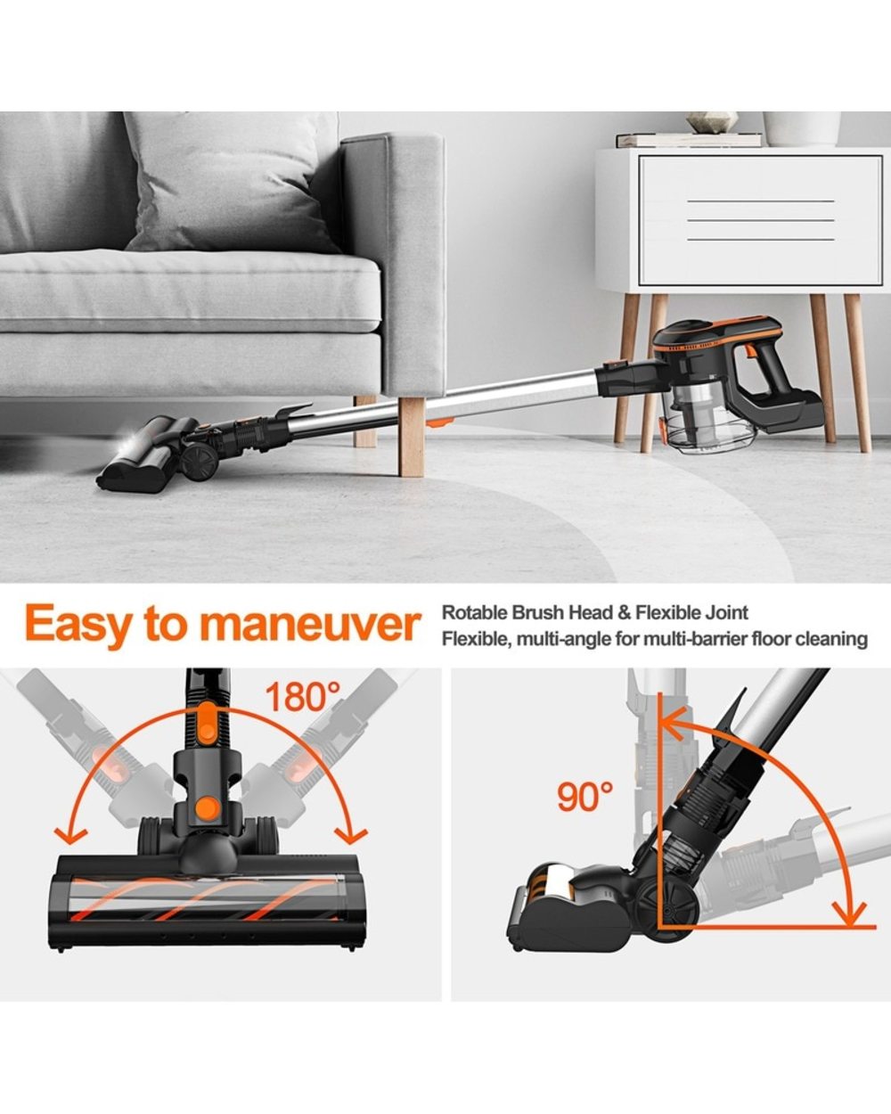 Inse S600 Wireless Vacuum Cleaner 250W Motor 23Kpa Stick Vacuum Cleaner With 45Min Runtime Handheld Vacuum Cleaner For front-4