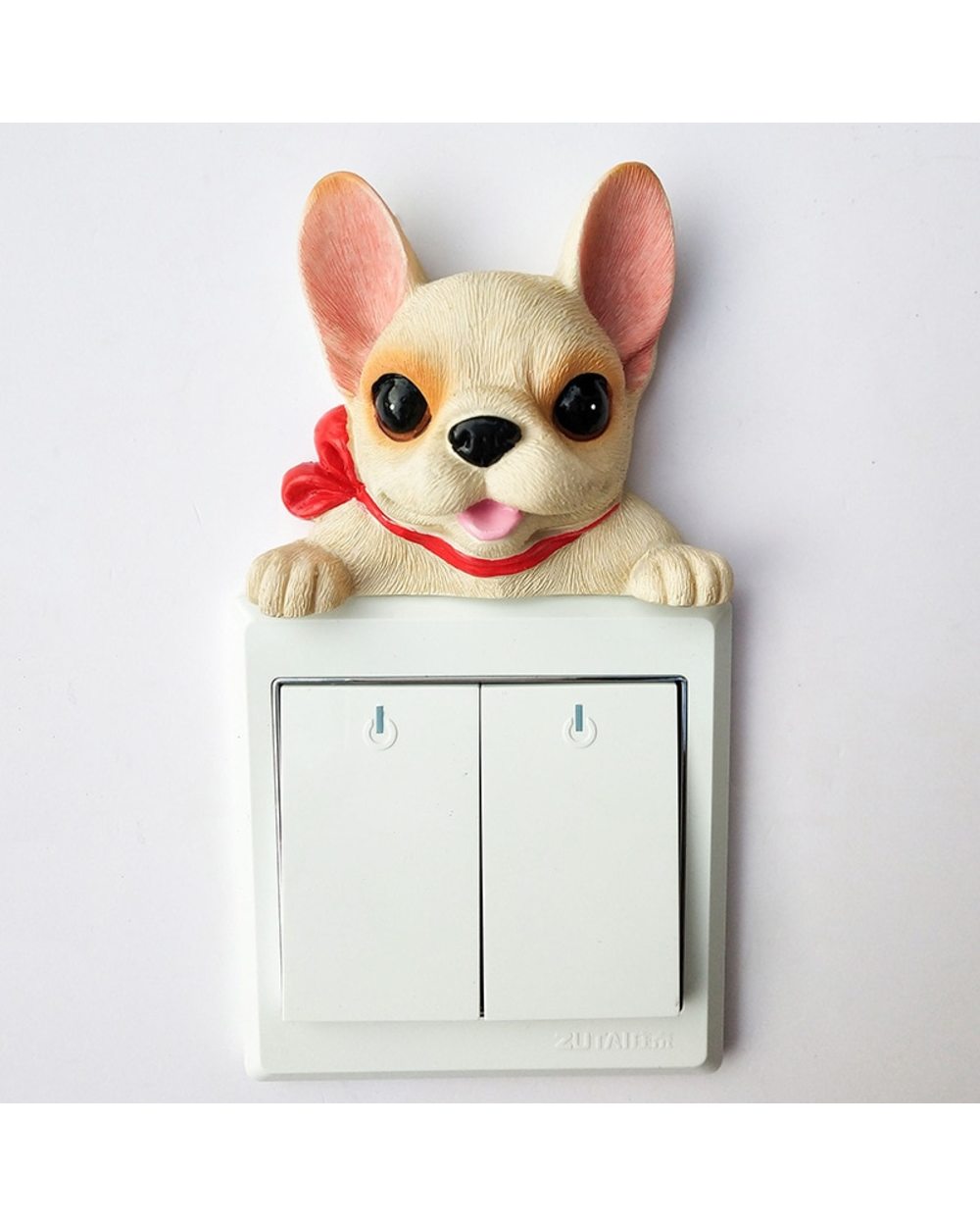 French Bulldog Resin Switch 3D Wall Sticker Accessories Socket Decoration Ornament front-1