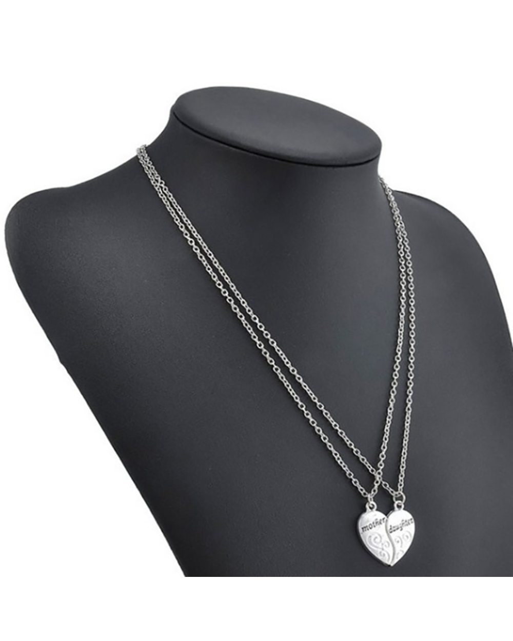 Set Mother Daughter Love Heart Necklace For Women front-5