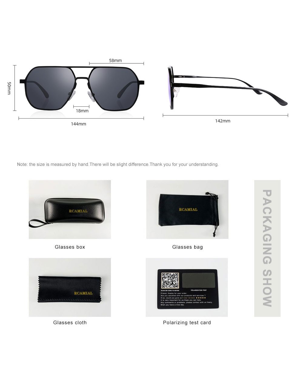 Rcamial Sunglasses Men Polarized Anti-Glare Lens Uv400 Aluminum Magnesium Frame Lightweight Car Driving Glasses 8692 front-5