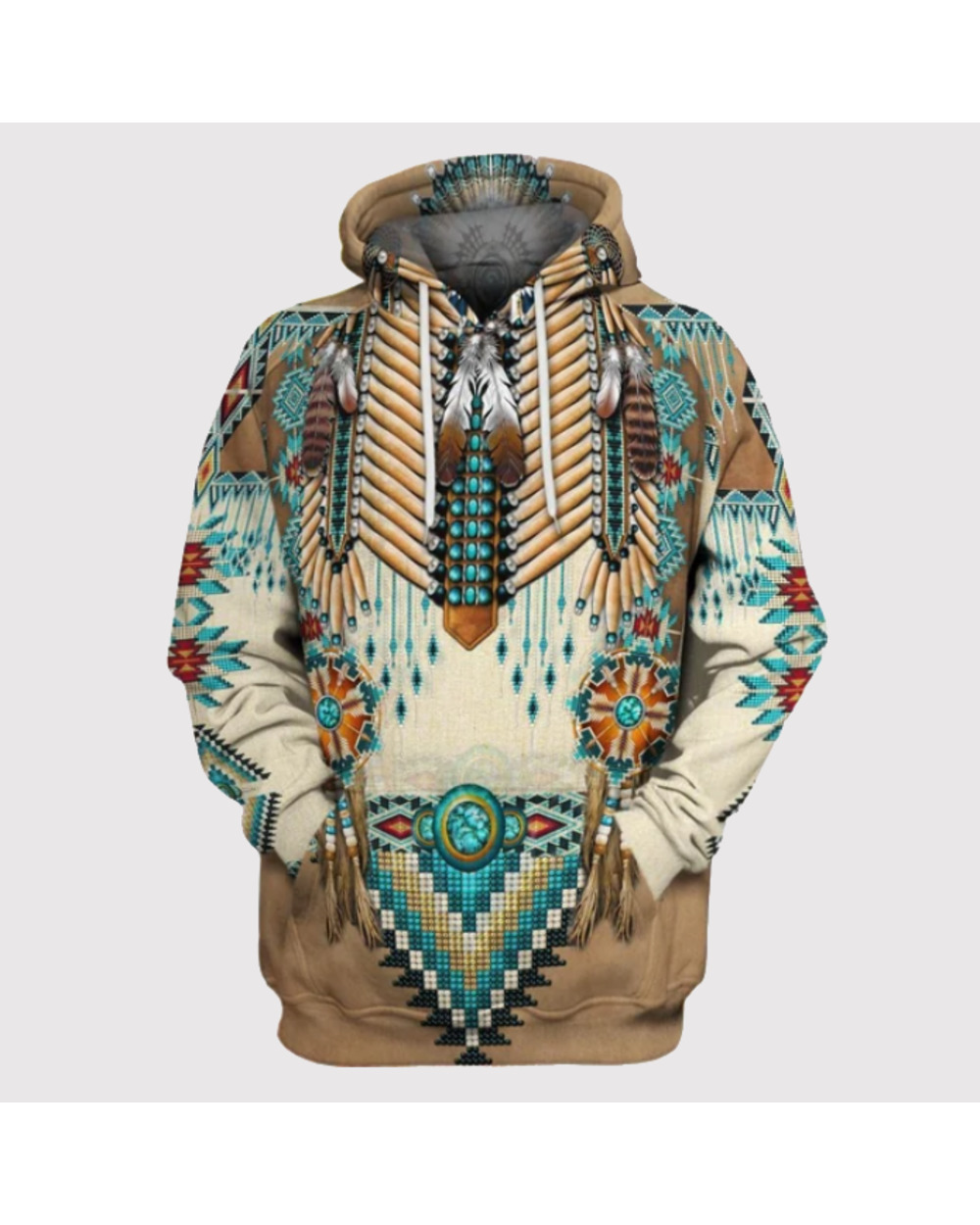 Black Native Indian 3D Hoodie Tee Men Women New Fashion Hooded Sweatshirt Long Sleeve Pullover VG06 front-0