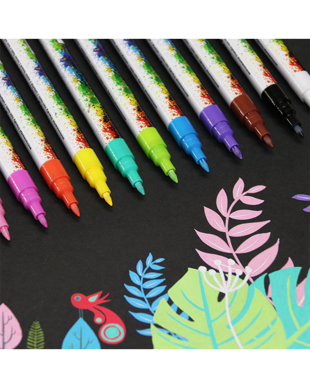 12/18/36Colors 0.7Mm Acrylic Paint Marker Pen Set Drawing Pen For Ceramic Rock Glass Porcelain Mug Wood Fabric Canvas A front-3