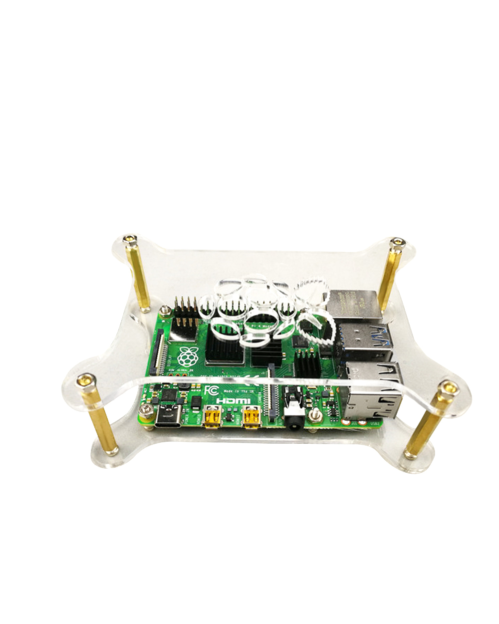 Hi-Q Acrylic Transparent Case Box For Raspberry Pi 4 Enclosure(No Raspberry Pi Board) front-4