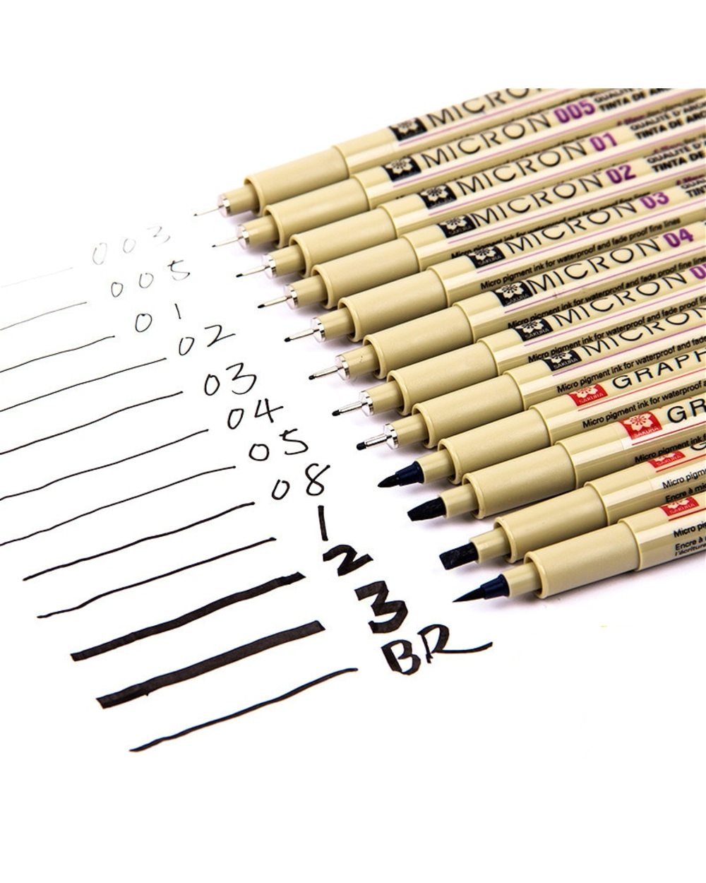 1 Piece Pigment Liner Pigma Pen Micron Marker Pen Brush Different Tip Black Fine liner Sketching Pen front-2