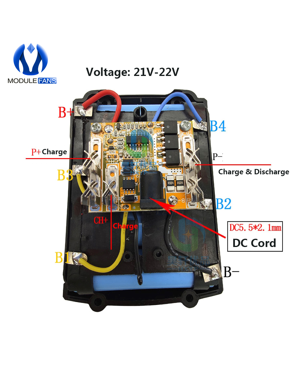 5S 18.5V 18A Bms 18650 Lithium Battery Protection Board Li-Ion Battery Cell Packs Short Circuit Over Charge Discharge P front-0