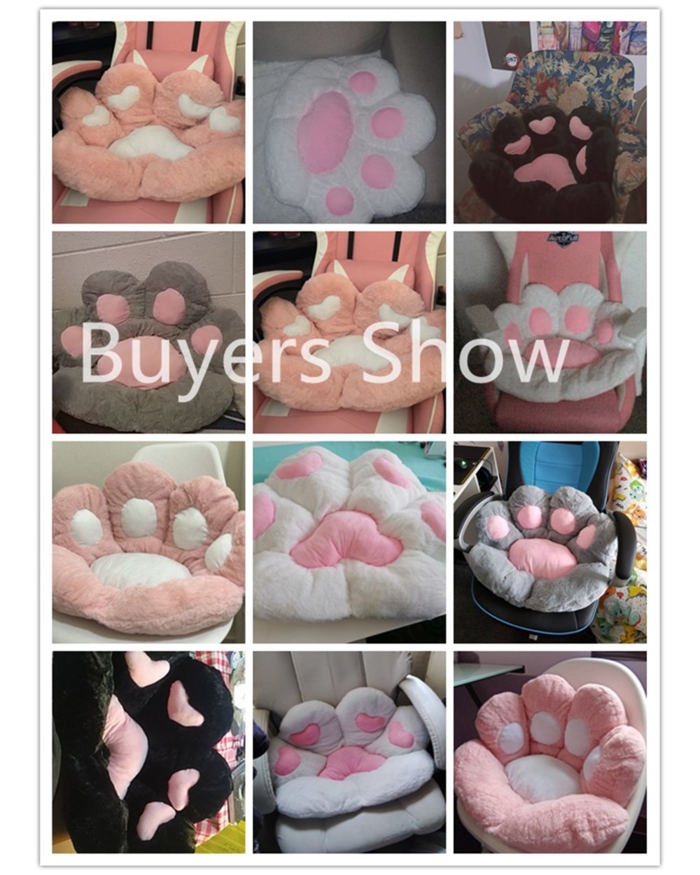 Chair Cushions, Cute Cat Paw Shape Plush Seat Cushions for Home Office Hotel Café New Style 2021 front-5