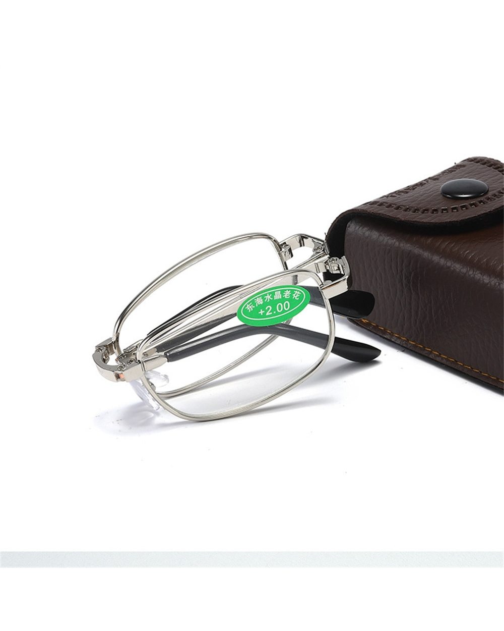 Foldable Reading Glasses Folding Presbyopia Men Women Metal Retro Computer Reading Glasses With Case 1.0 1.5 2.0 2.5 3. front-2