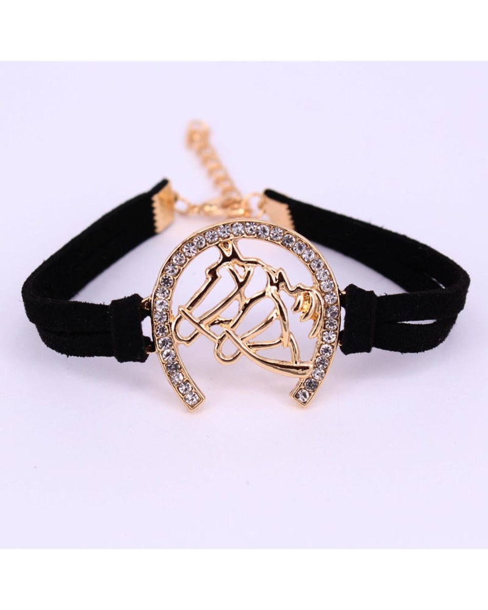 Native two horse head Horseshoe u shape bracelets two colors bracelet gift front-3