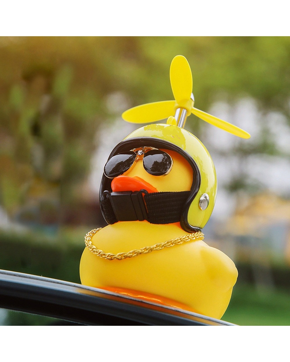 Car Ornt Duck With Helmet Flash Light With Strap Small Yellow Duck Road Bike Motor Riding Cycling Light Bicycle Accries front-0