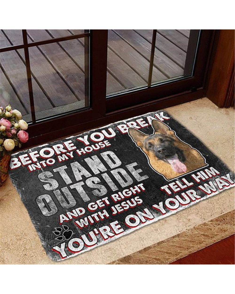 Animal Doormat 3D Pattern German Shepherd Before You Broke Into My House Doormat for Bedroom Toilet Non-slip KitchenMats front-0
