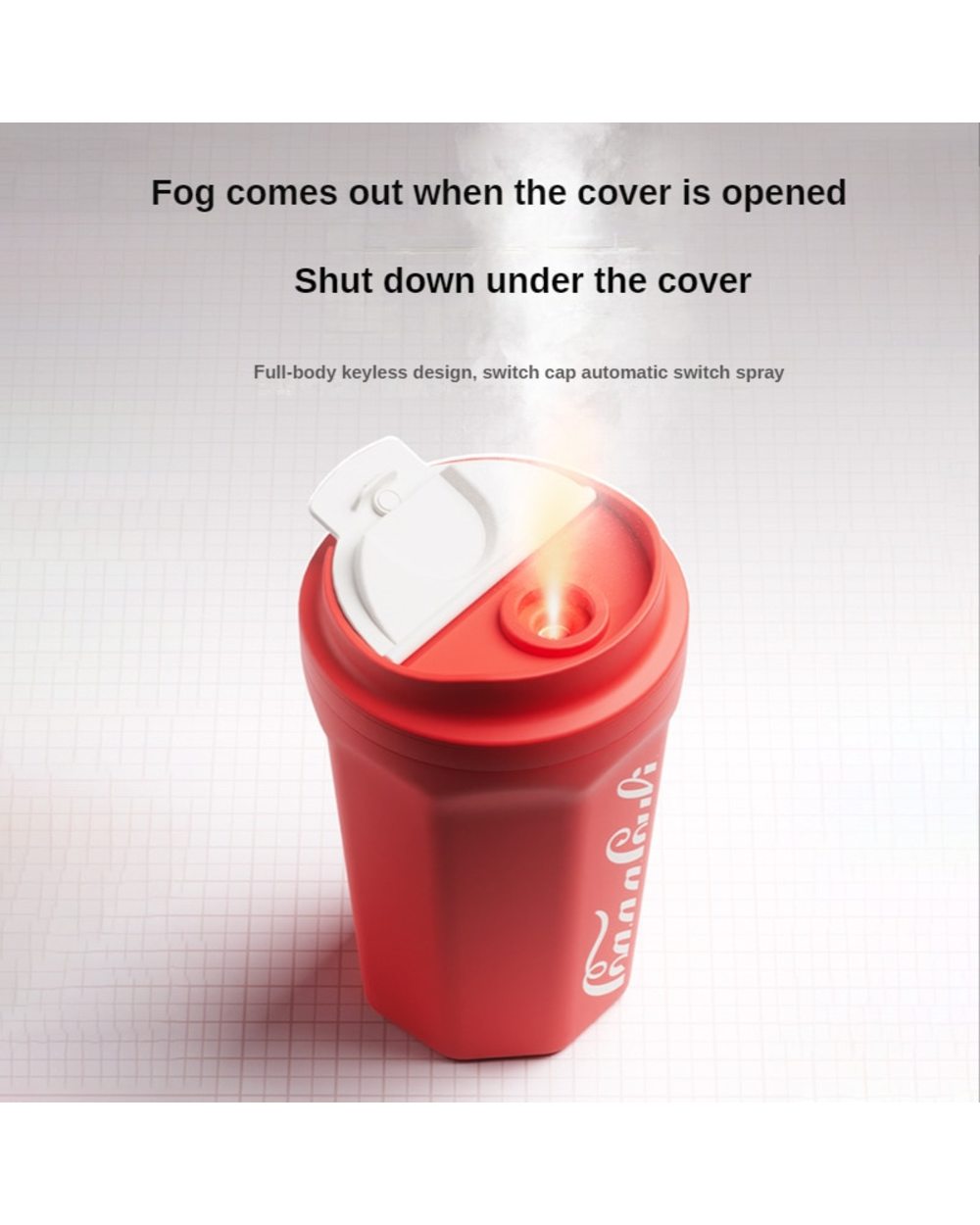 Creative 400Ml Wireless Air Humidifier Aroma Oil Diffuser Car Air Freshener Mini Coke Cup Diffuser Usb Rechargable Humi front-3
