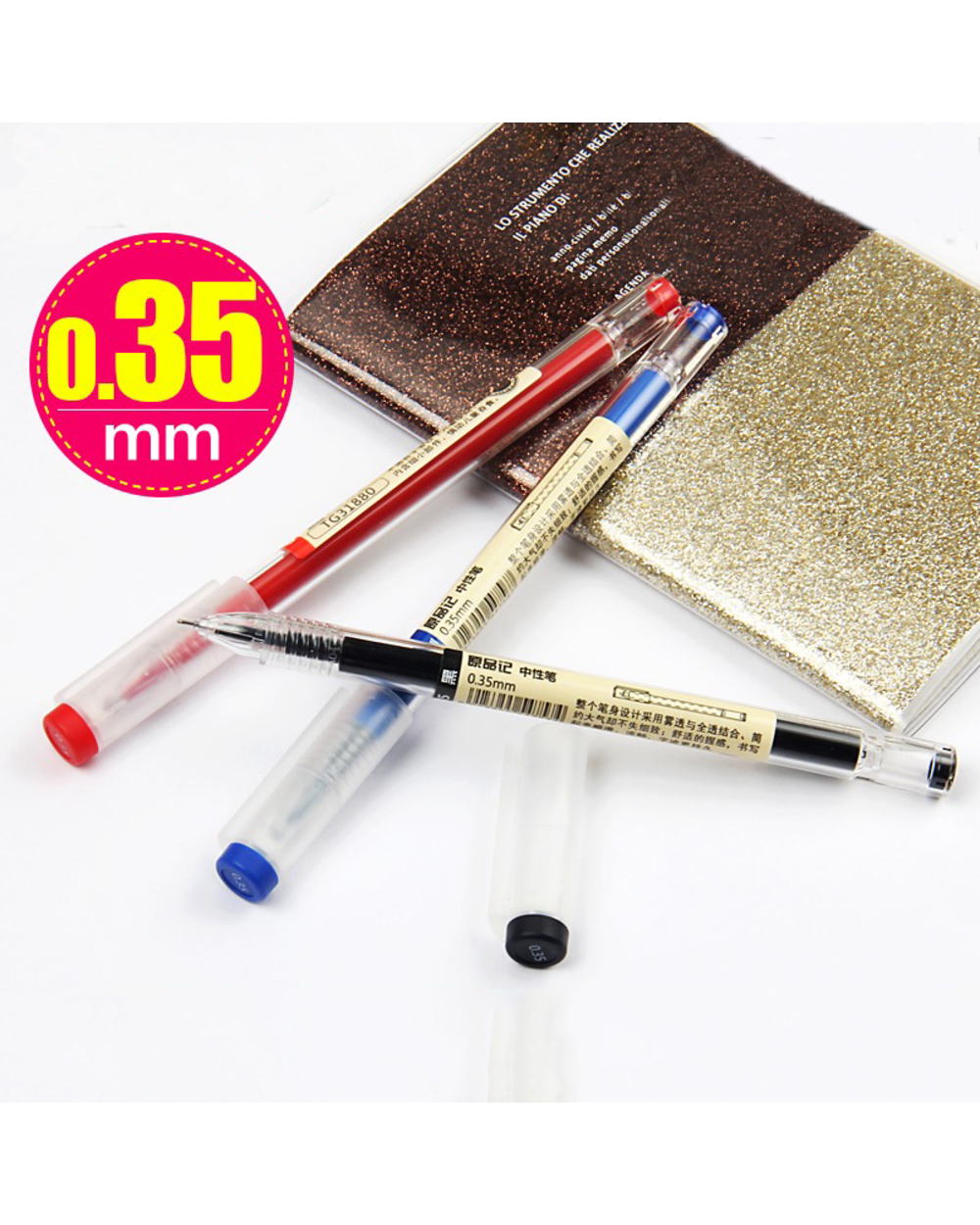 12 Pcs/Set Style Japanese Gel Pen 0.35Mm Black Blue Ink Pen Maker Pen School Office Student Exam Writing Stationery Sup front-1